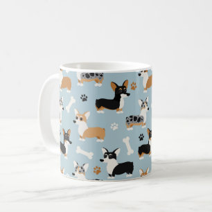 Corgi Pattern Blue Koffiemok