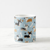 Corgi Pattern Blue Koffiemok (Center)