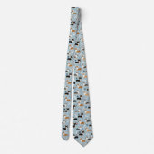 Corgi Pattern Blue Stropdas (Achterkant)