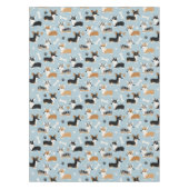 Corgi Pattern Blue Tafelkleed (Voorkant)
