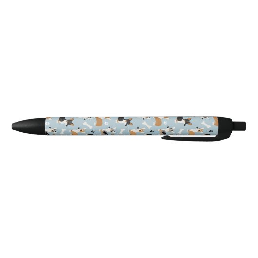Corgi Pattern Blue Zwarte Inkt Pen (Bodem)