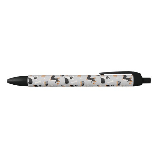 Corgi Pattern Gray Zwarte Inkt Pen (Bovenkant)