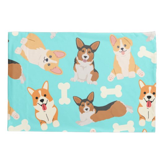 Corgi Pattern Kussensloop (Achterkant)