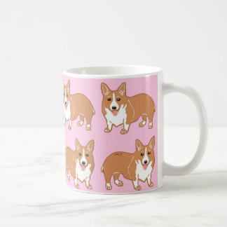 Corgi Pattern Light Pink Mok
