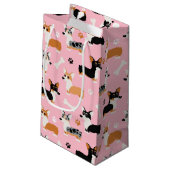 Corgi Pattern roze Klein Cadeauzakje (Achterkant Gekanteld)