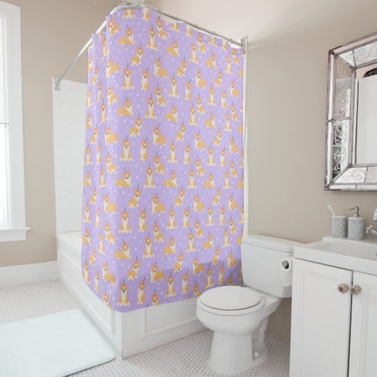 Corgi Pattern Shower Curtain Douchegordijn (In situ)