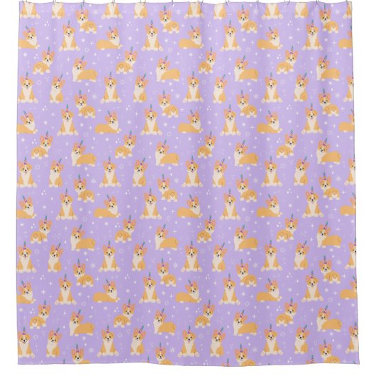 Corgi Pattern Shower Curtain Douchegordijn (Voorkant)