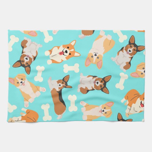 Corgi Pattern Theedoek (Horizontaal)