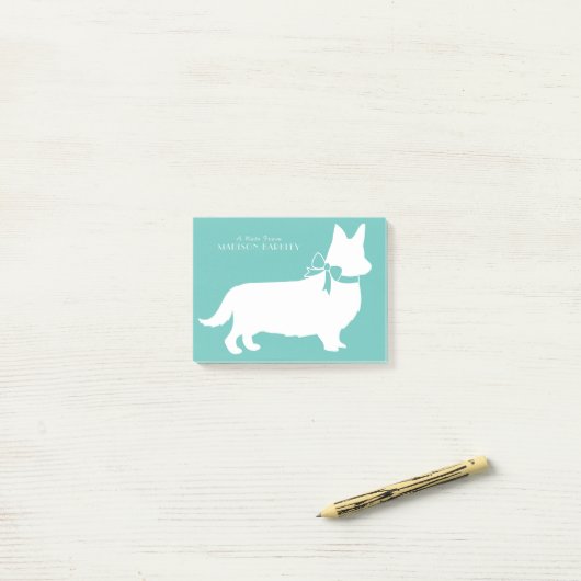 Corgi Pembroke Welsh Post-it Notes (Sur un bureau)