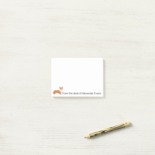 Corgi Personalize Post-it® Notes (Op bureau)