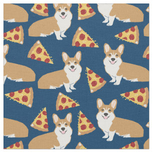 Corgi-pizza-patroon Stof