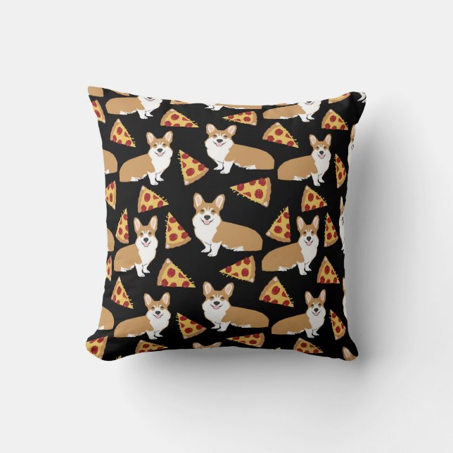Corgi Pizza pillow Kussen (Voorkant)