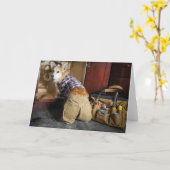 Corgi plombier carte vierge (Fleur jaune)