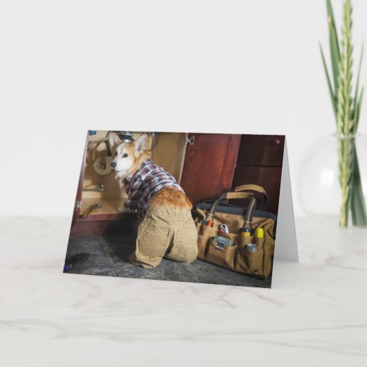 Corgi plombier carte vierge (Devant)