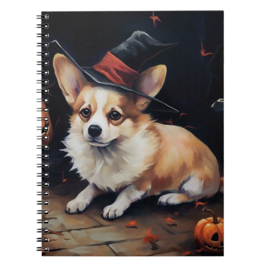 Corgi Pompoenen Halloween Griezelen Notitieboek (Voorkant)