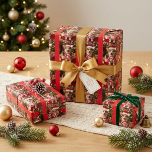 Corgi Pootafdruk Hond Botten Kerst Patroon Cadeaupapier