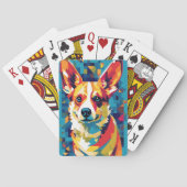 Corgi Pop Art Curious & Abstract Design Pokerkaarten (Achterkant)