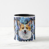Corgi Portret op Abstract Aangepast Mok (Midden)