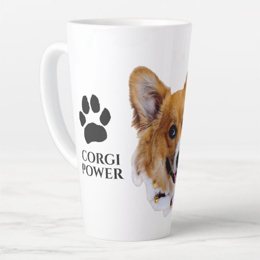 Corgi Power Latte Mug (Angle gauche)