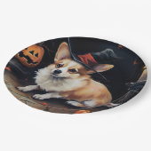 Corgi Pumpkins Halloween Eng Papieren Bordje (Gekanteld)