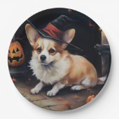 Corgi Pumpkins Halloween Eng Papieren Bordje (Voorkant)