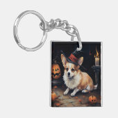 Corgi Pumpkins Halloween Eng Sleutelhanger (Voorkant Links)