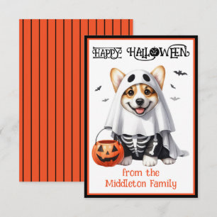Corgi Puppy Dog Happy Halloween Notitiekaartje