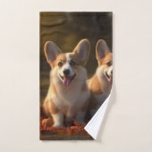 Corgi Puppy Herfst Delight Pompoen Bad Handdoek (Handdoek)