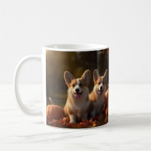 Corgi Puppy Herfst Delight Pompoen Koffiemok