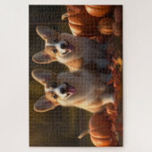 Corgi Puppy Herfst Delight Pompoen Legpuzzel (Verticaal)