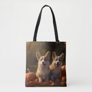 Corgi Puppy Herfstpracht Pompoen Draagtas