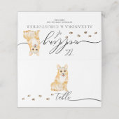 Corgi puppy hond eigenaar bruiloft script tabel (Buitenkant ongevouwen)