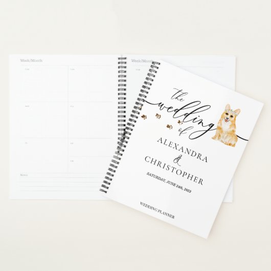 Corgi puppy hond liefde bruiloft planner (Display)