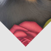 Corgi Puppy in rode rozen Tissuepapier (Detail)