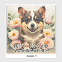 Corgi Puppy Kisses - Moederdag Sticker