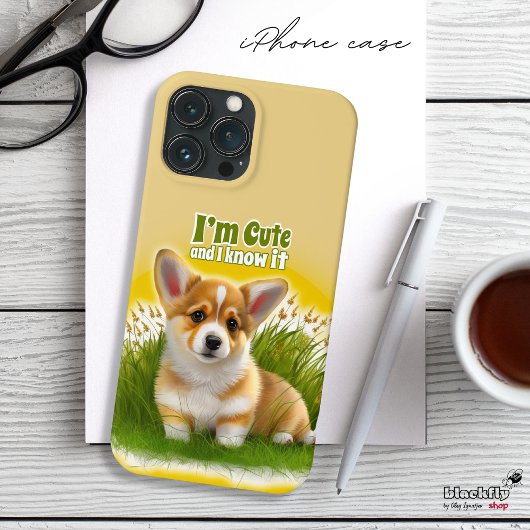 Corgi puppy op het gras | schattehuisdier Case-Mate iPhone case