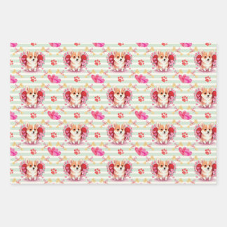 Corgi Puppy Valentijnsdag Wrapping Paper