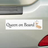 Corgi Queen aan boord Bumpersticker (Op auto)
