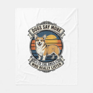 Corgi Quote T-shirt Vintage Gravure Hond Liefhebbe Fleece Deken