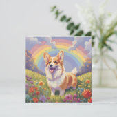 Corgi Rainbow Bridge Aangepaste naam Dog Memorial (Staand voorkant)