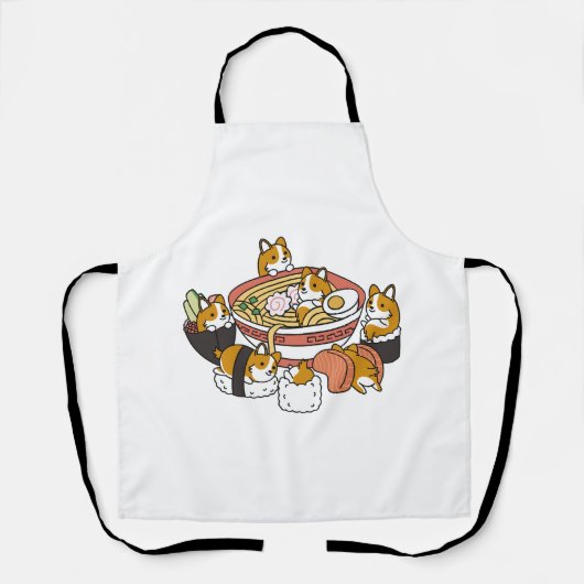 Corgi Ramen Sushi Schort (Voorkant)