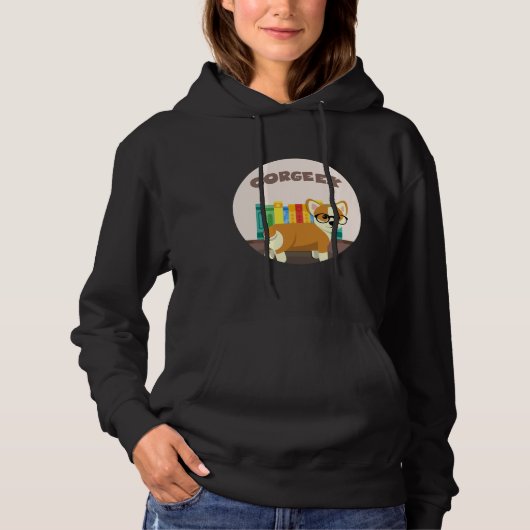 Corgi Reading 223 Hoodie (Voorkant)