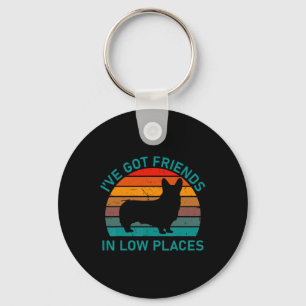 Corgi Retro Funny Dog Gezegde voor Vaders M Sleutelhanger
