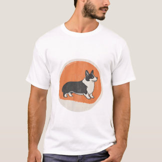 Corgi Retro Silhouet Badge T-shirt