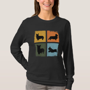 Corgi Retro Style Hondensilhouet Corgi Lov T-shirt