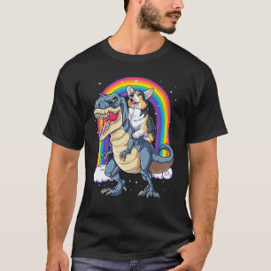 Corgi Ridende Dinosaurus T rex Jongens Meisjes Reg T-shirt