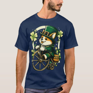 Corgi Rijden op een  Cycle St Patricks Day T-shirt
