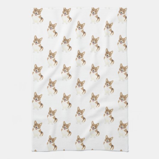 Corgi (rood) theedoek (Verticaal)