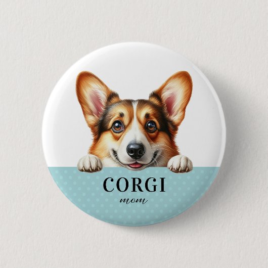 Corgi Round Button Pin (Voorkant)