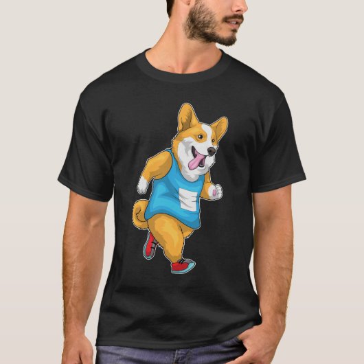 Corgi Runner Running Sports T-shirt (Voorkant)